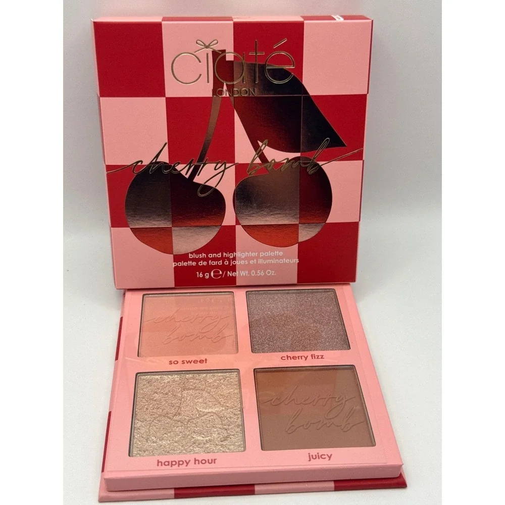 Ciate London Cherry‎ Bomb Blush Highlighter Palette Makeup Face Powder BNIB